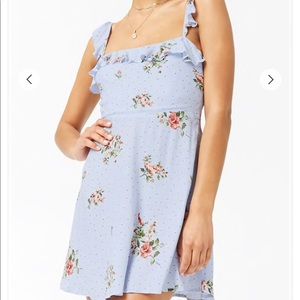 Floral Flounce Sleeve Dress